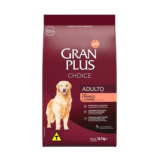 Imagem de Ração Gran Plus Choice Frango e Carne Cães Adultos 10,1 kg