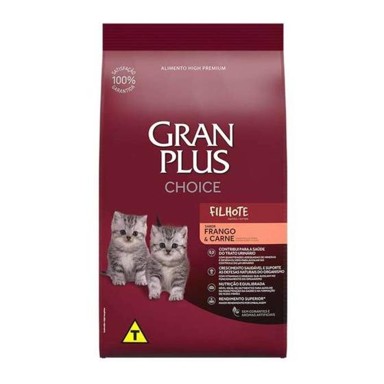 Imagem de Ração Gran Plus Choice para Gatos Filhotes Sabor Frango e Carne 10,1kg