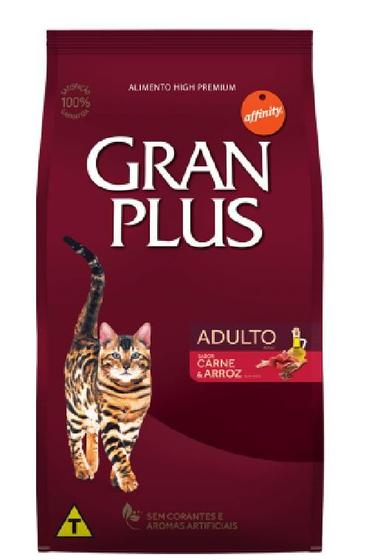 Imagem de Raçao Gran Plus Gatos Adultos Carne E Arroz 10Kg