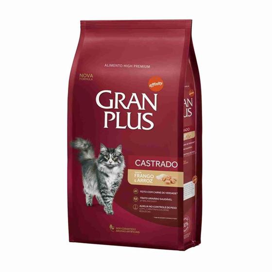 Imagem de Ração GRAN PLUS Gatos Adultos Castrados Frango e Arroz 1Kg - Gran Plus Affinity