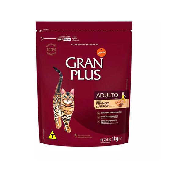 Imagem de Ração Gran Plus Gatos Adultos Frango/Arroz 1Kg