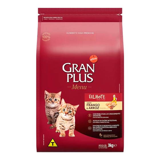 Imagem de Ração Gran Plus Gatos Filhotes Frango e Arroz - 3Kg