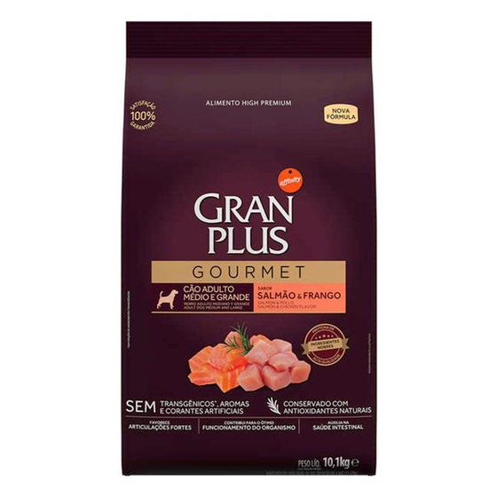 Imagem de Ração Gran Plus Gourmet Cães Adultos Raças Médias e Grandes Salmão e Frango - 10,1kg - GRANPLUS