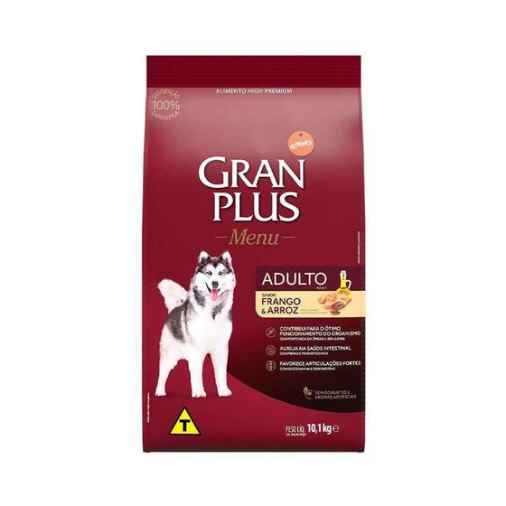 Ração GranPlus Menu Adultos de Porte Médio e Grande Frango e Arroz - 10,1kg - - Affinity / Gran Plus é boa?