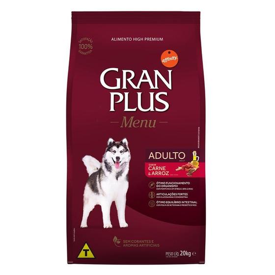 Imagem de Ração GranPlus Menu Carne e Arroz para Cães Adultos - 15 Kg