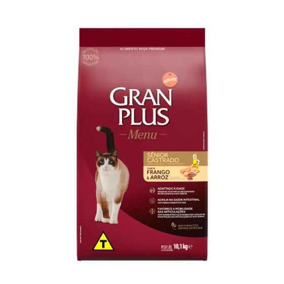 Imagem de Ração Granplus Menu Gato Sênior Castrado Frango/Arroz 10,1Kg