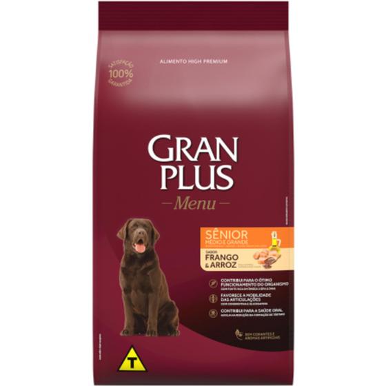 Ração GranPlus Menu Sênior Frango e Arroz para Cães Idosos Raças Médias e Grandes 15kg Menor preço em Ração GranPlus Menu Sênior Frango e Arroz para Cães Idosos Raças Médias e Grandes 15kg