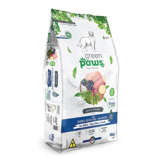 Imagem de Ração Green Paws Raças Médias Frango, Batata Doce e Blueberry 14kg