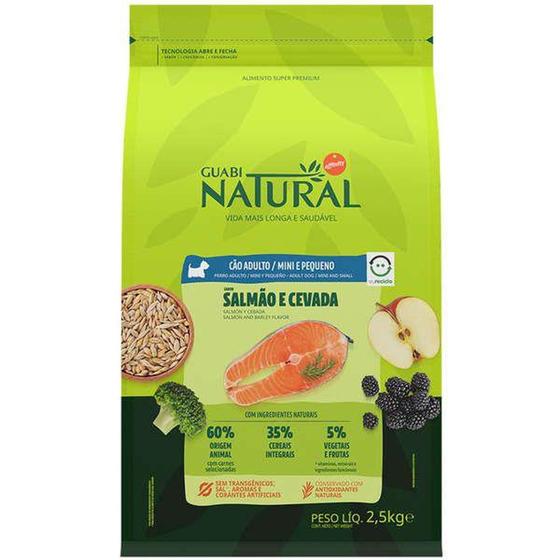 Imagem de Ração Guabi Natural Adultos Mini e Pequeno Salmão e Cevada - 2,5 Kg - AFFINITY PET CARE