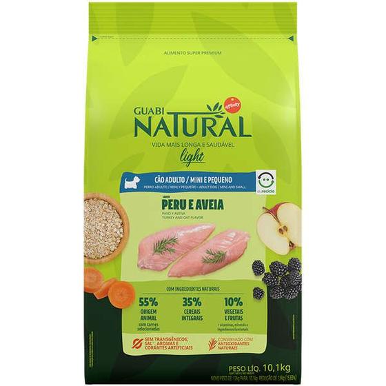 Ração Guabi Natural Cães Adultos Light Raças Mini e Pequenas Peru e Aveia 10,1kg Menor preço em Ração Guabi Natural Cães Adultos Light Raças Mini e Pequenas Peru e Aveia 10,1kg