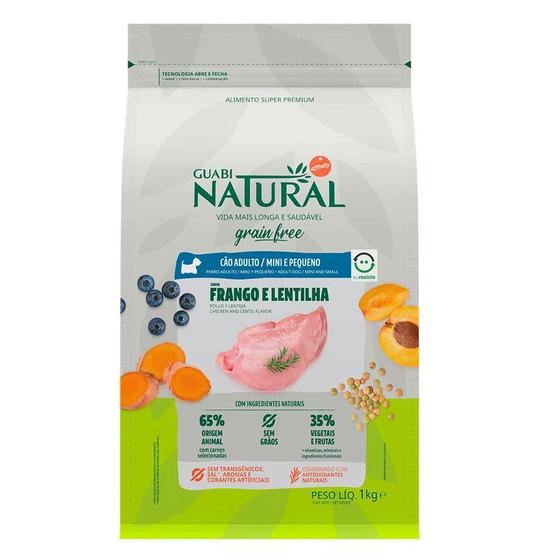 Ração Guabi Natural Gran Free Adultos Raças Mini e Pequenas Frango e Lentilha 1kg Menor preço em Ração Guabi Natural Gran Free Adultos Raças Mini e Pequenas Frango e Lentilha 1kg