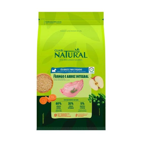 Ração Guabi Natural Para Cães Adultos de Raças Mini e Pequenas Sabor Frango e Arroz Integral Menor preço em Ração Guabi Natural Para Cães Adultos de Raças Mini e Pequenas Sabor Frango e Arroz Integral