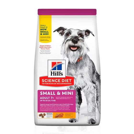 Imagem de Ração Hill's Science Diet Adulto 7+ Pequenos e Mini para Cães Idosos Sabor Frango - 7,03 Kg