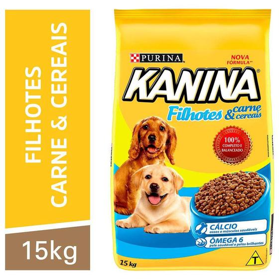 Imagem de Ração KANINA Cães Filhotes Carne e Cereais