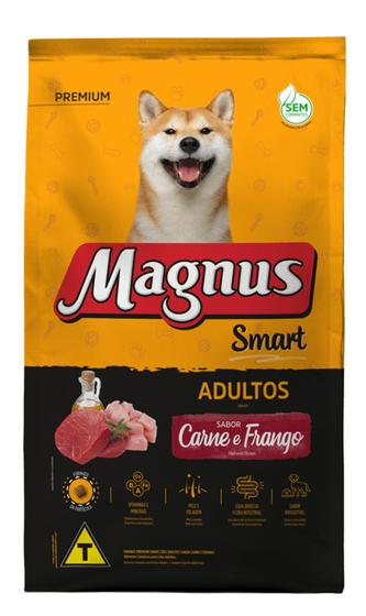 Imagem de Ração Magnus Smart Cães Adultos Sabor Carne E Frango Premium 15 kg