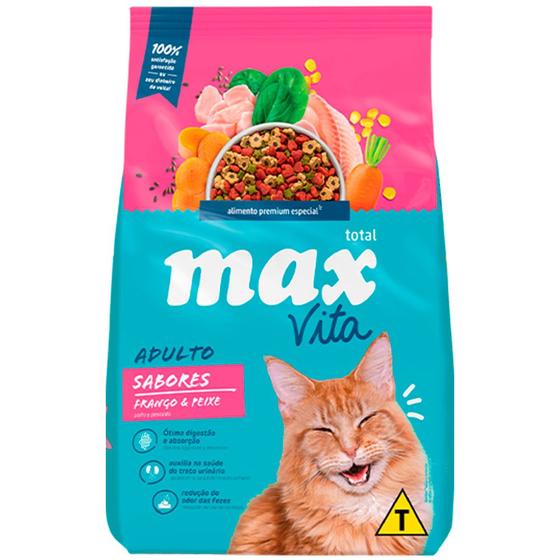 Ração Max Cat Adultos Vita Sabores 20kg Menor preço em Ração Max Cat Adultos Vita Sabores 20kg