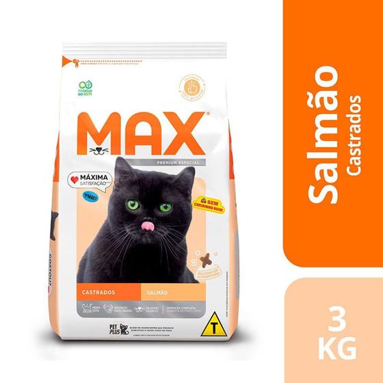 Imagem de Ração Max Gatos Castrados Salmão 3Kg - TOTAL