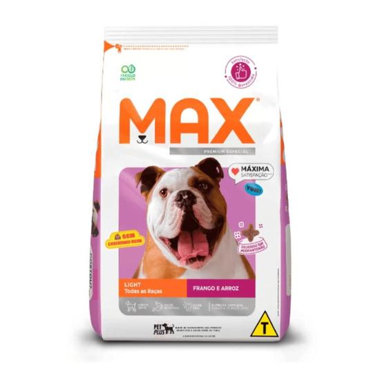 Imagem de Ração Max Light para Cães Adultos Sabor Frango e Arroz 15kg