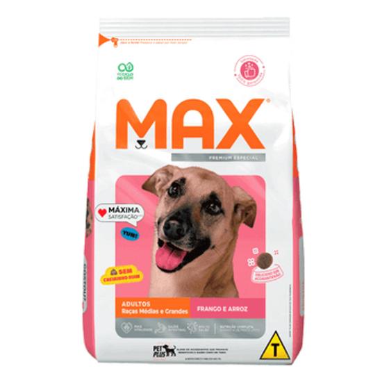 Imagem de Ração Max para Cães Adultos Raças Médias e Grandes Frango e Arroz 15 kg