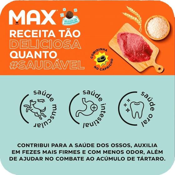 Imagem de Ração Max para Cães Adultos Raças Pequenas Sabor Carne e Arroz 10,1 KG