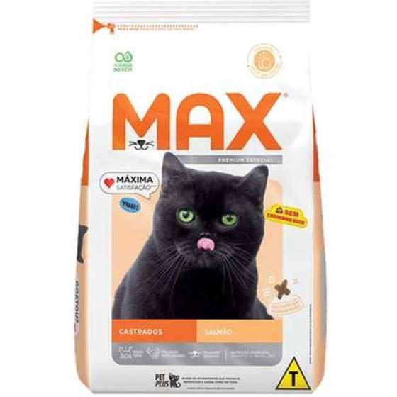 Imagem de Ração max para gatos castrados salmão 3 kg