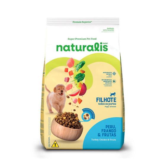 Imagem de Ração Naturalis para Cães Filhotes de Todos os Portes sabor Peru, Frango e Frutas - 10,1kg