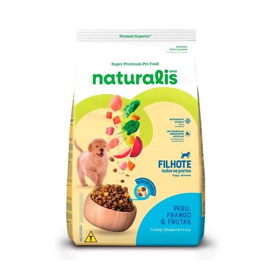 Imagem de Ração Naturalis para Cães Filhotes de Todos os Portes sabor Peru, Frango e Frutas - 2,5Kg