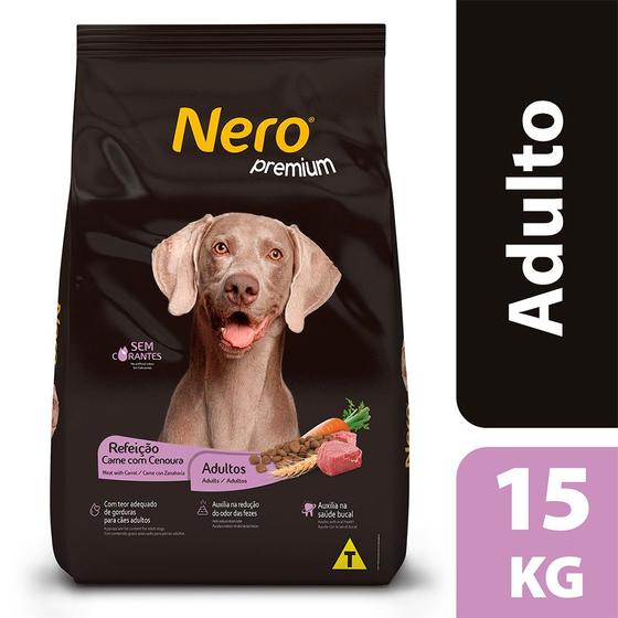 Imagem de Ração Nero Premium Refeição para Cães Adultos Sabor Carne com Cenoura 15kg