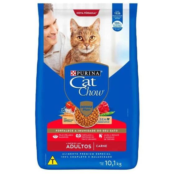 Imagem de Ração nestlé purina cat chow para gatos adultos carne 10,1kg