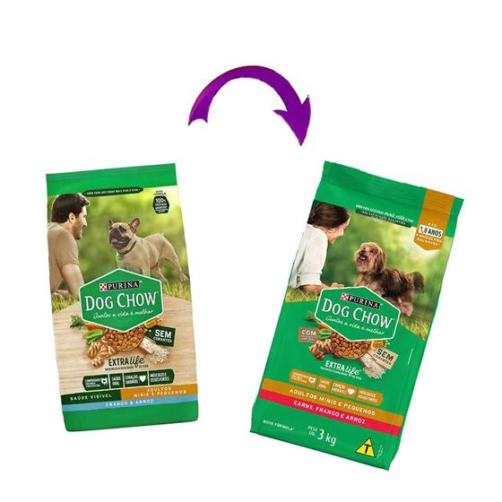 Imagem de Ração Nestle Purina Dog Chow Adultos Extra Life Raças Pequenas 3kg
