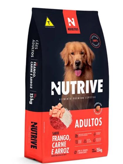Menor preço em Ração Nutrive para Cães Adultos Frango, Carne e Arroz