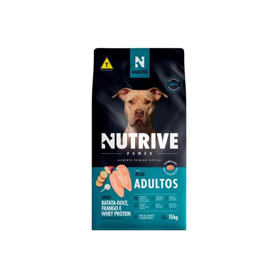 Imagem de Ração Nutrive Power Cães Adultos Batata-doce, Frango e Whey Protein