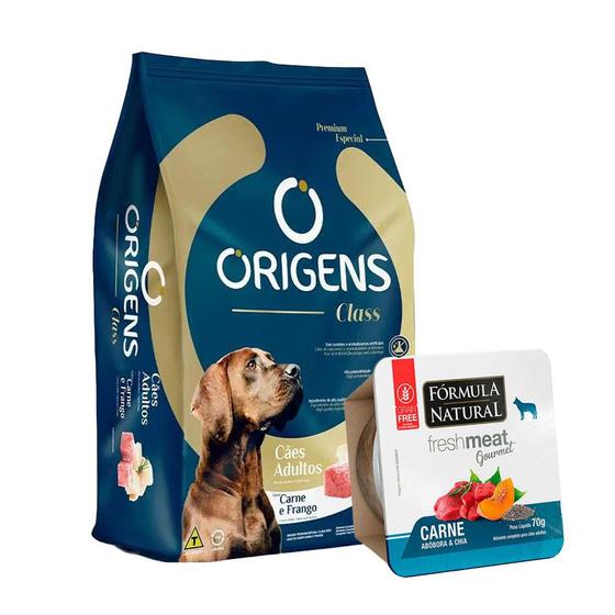 Ração Origens Cães Class Adultos Carne E Frango - 15kg + Ração Úmida Menor preço em Ração Origens Cães Class Adultos Carne E Frango - 15kg + Ração Úmida