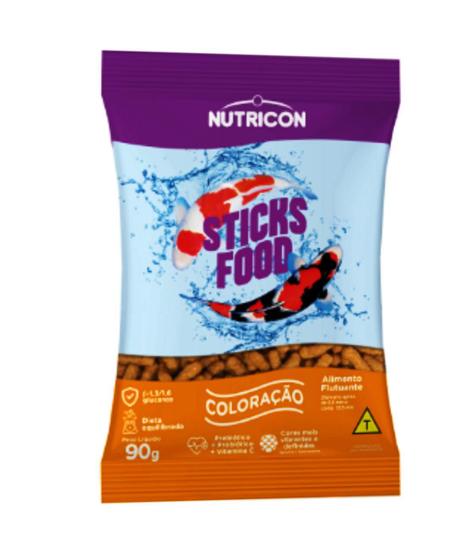 Imagem de Ração P/Carpas Nutricon Sticks Food Coloração 90 Gramas