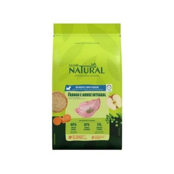 Imagem de Ração Para Cachorro 10,1KG Guabi Natural Cão Adulto Porte Mini e Pequeno Sabor Frango e Arroz Integral