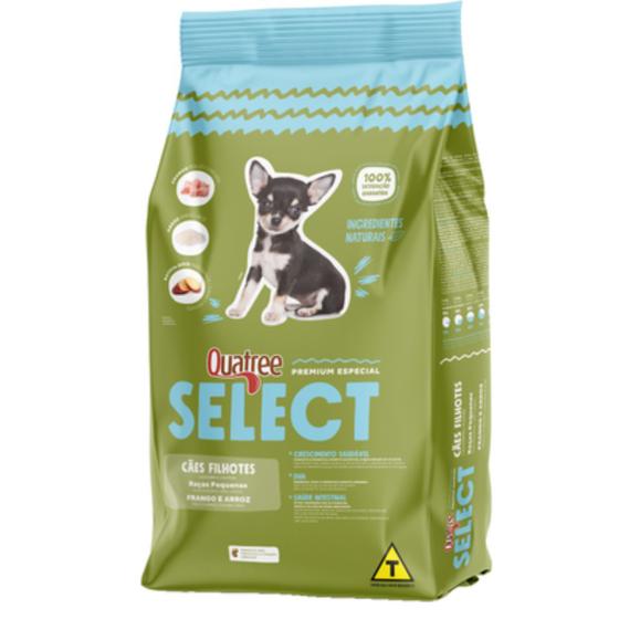 Imagem de Ração Para Cachorro 3KG Alimento Quatree Select Filhote Raças Tamanho Pequeno Sabor Frango Arroz Batata