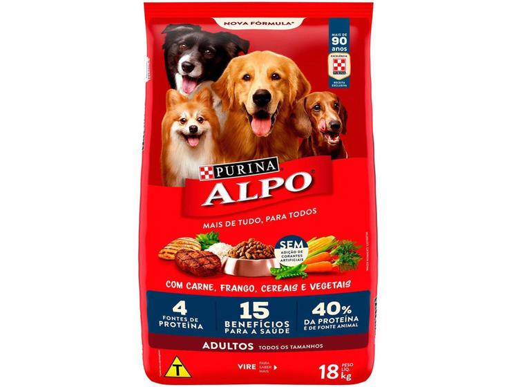 Imagem de Ração para Cachorro Alpo Receitas Caseiras - Adulto Carne com Vegetais 18kg