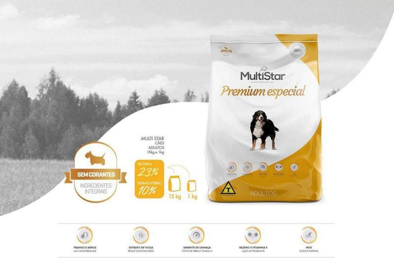 Ração para Cachorro Premium Especial Multi Star Adulto- 15k - Dog Star Foods Menor preço em Ração para Cachorro Premium Especial Multi Star Adulto- 15k - Dog Star Foods