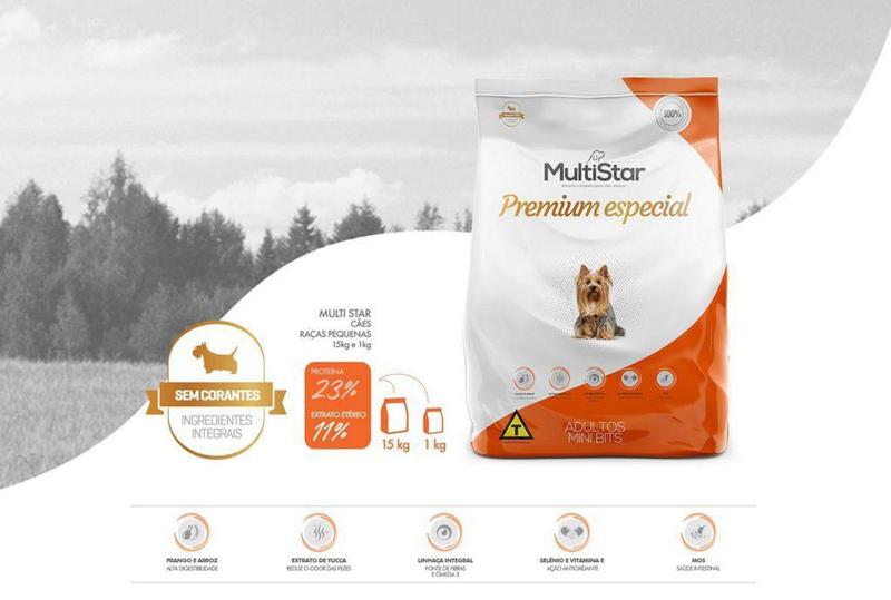 Imagem de Ração para Cachorro Premium Especial Multi Star Raças Pequenas Adulto-1k - Dog Star Foods