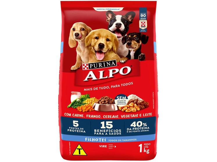 Imagem de Ração para Cachorro Purina Alpo Filhote - Carne Frango Cereais Vegetais e Leite 1kg