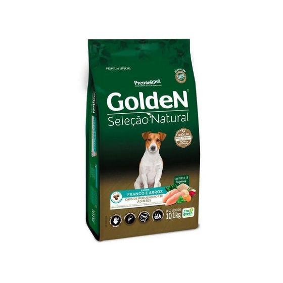 Imagem de Ração Para Cães Adultos Pequenos Frango e Arroz 10,1Kg - Golden Seleção Natural