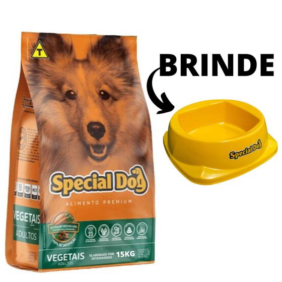 Imagem de Ração Para Cães Adultos Special Dog Vegetais 15Kg + Comedouro (Brinde).