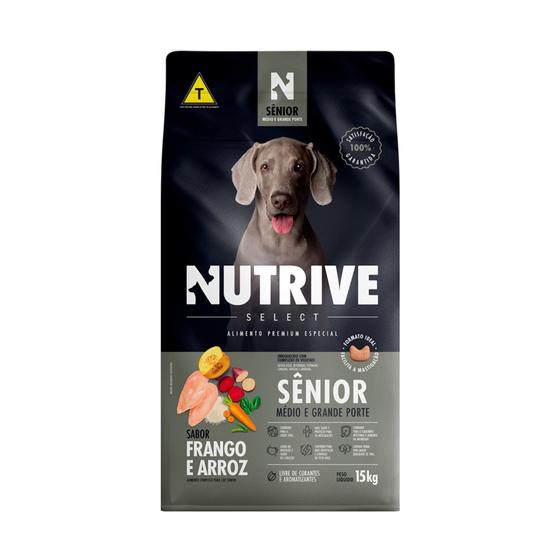 Imagem de Ração para Cães Nutrive Senior porte Médio e Grande Frango e Arroz 15 kg - Solito