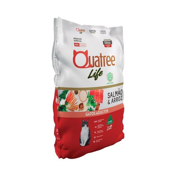 Imagem de Ração Para Gatos Adultos Quatree Life Natural Salmão 10.1kg