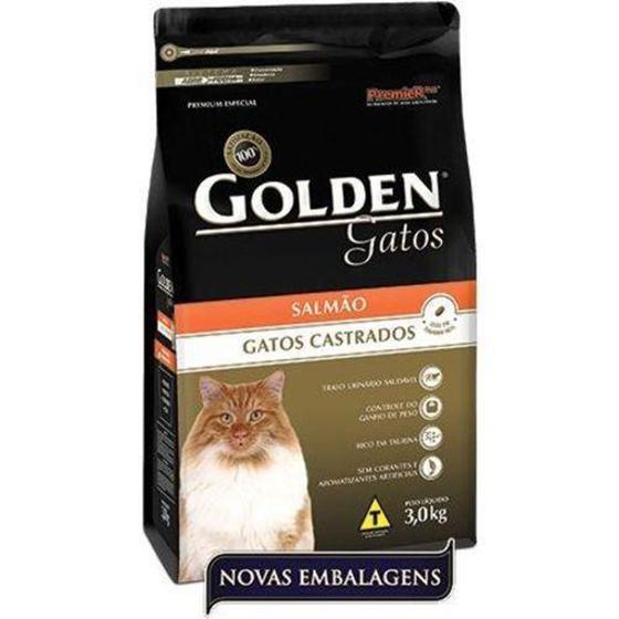 Imagem de Ração para Gatos Castrados Golden Salmão 3 kg - Premier