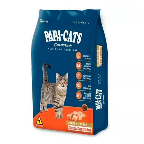 Imagem de Ração para Gatos Castrados Papa-Cats Gourmet Frango e Arroz 1kg