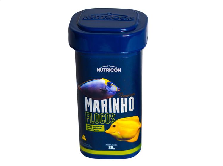 Imagem de Ração Para Peixes Alimento Nutricon Marinho Flocos 35 Gr