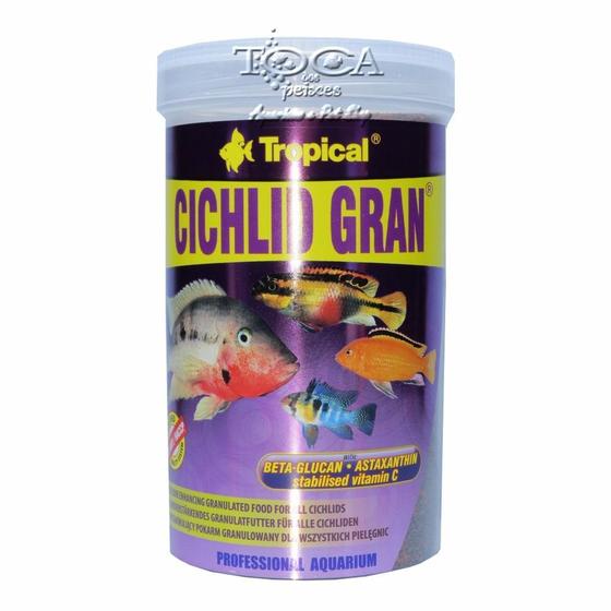 Ração Para Peixes Cichlid Gran 1000ml - 550gr Menor preço em Ração Para Peixes Cichlid Gran 1000ml - 550gr
