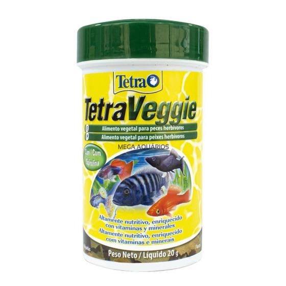 Imagem de Ração Para Peixes Herbívoros Tetra Veggie Realça Cor 20G