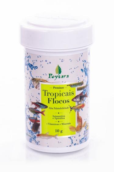 Imagem de Ração Para Peixes Tropicais Flocos 10g - Poytara 